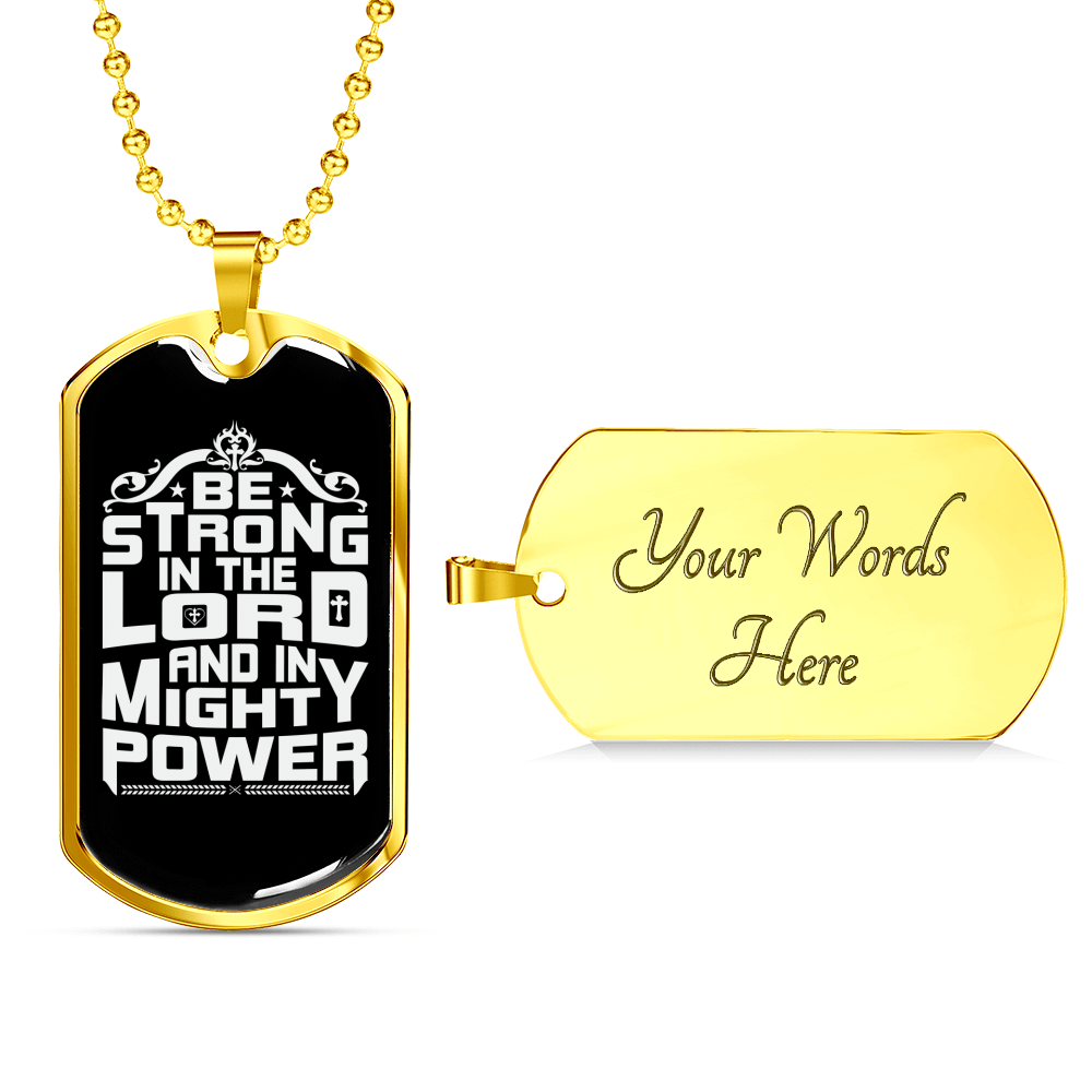 Lord Mighty Power Christian Necklace Stainless Steel or 18k Gold Dog Tag 24" Chain-Express Your Love Gifts
