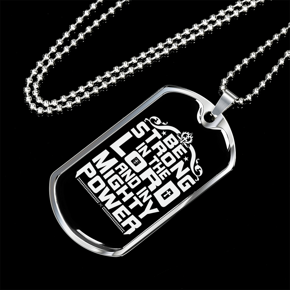 Lord Mighty Power Christian Necklace Stainless Steel or 18k Gold Dog Tag 24" Chain-Express Your Love Gifts