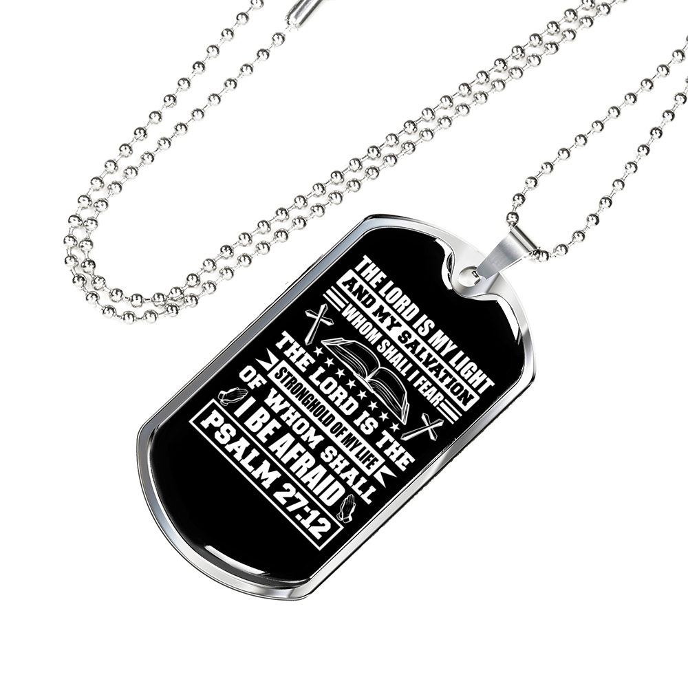 Lord My Light Christian Necklace Stainless Steel or 18k Gold Dog Tag 24" Chain-Express Your Love Gifts