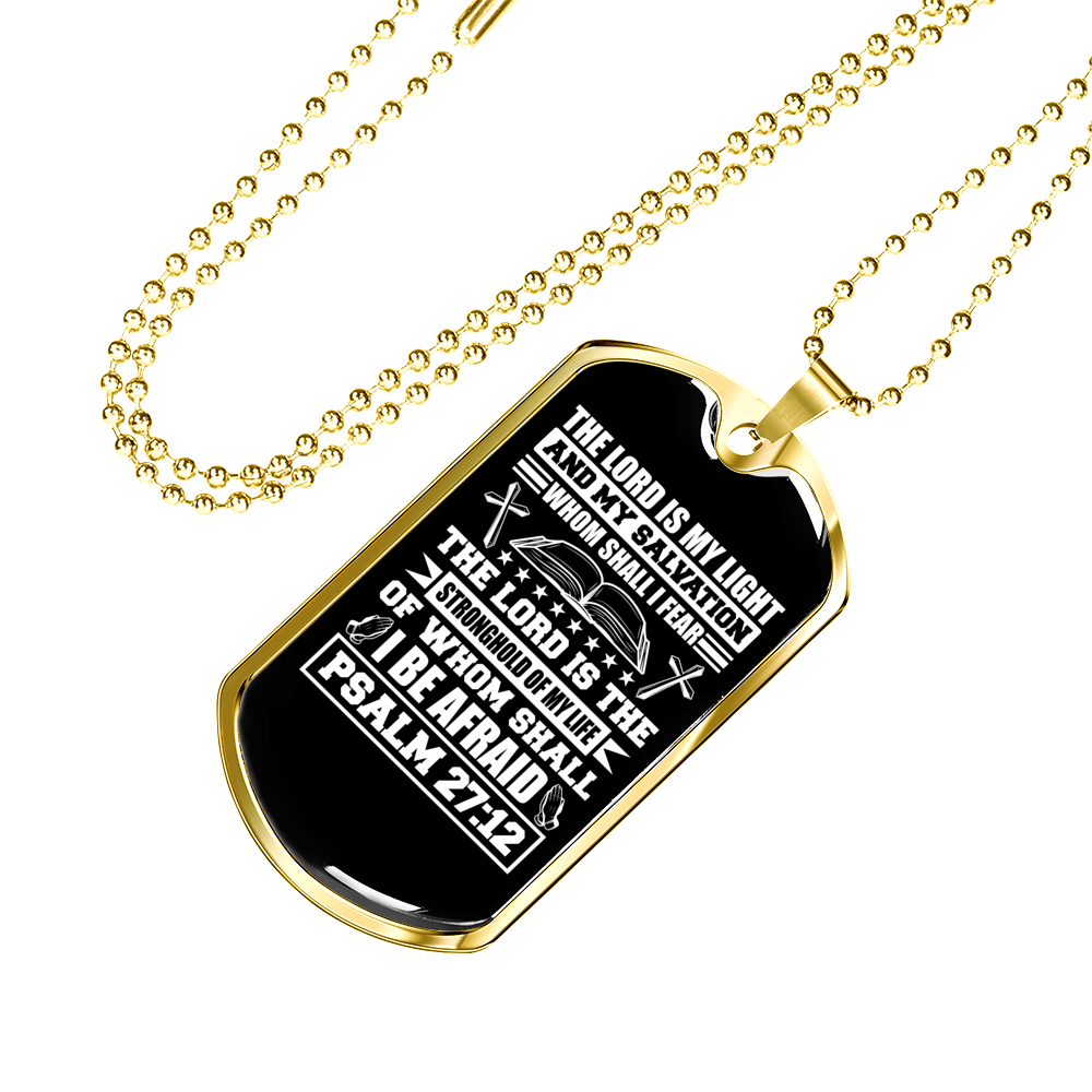Lord My Light Christian Necklace Stainless Steel or 18k Gold Dog Tag 24" Chain-Express Your Love Gifts