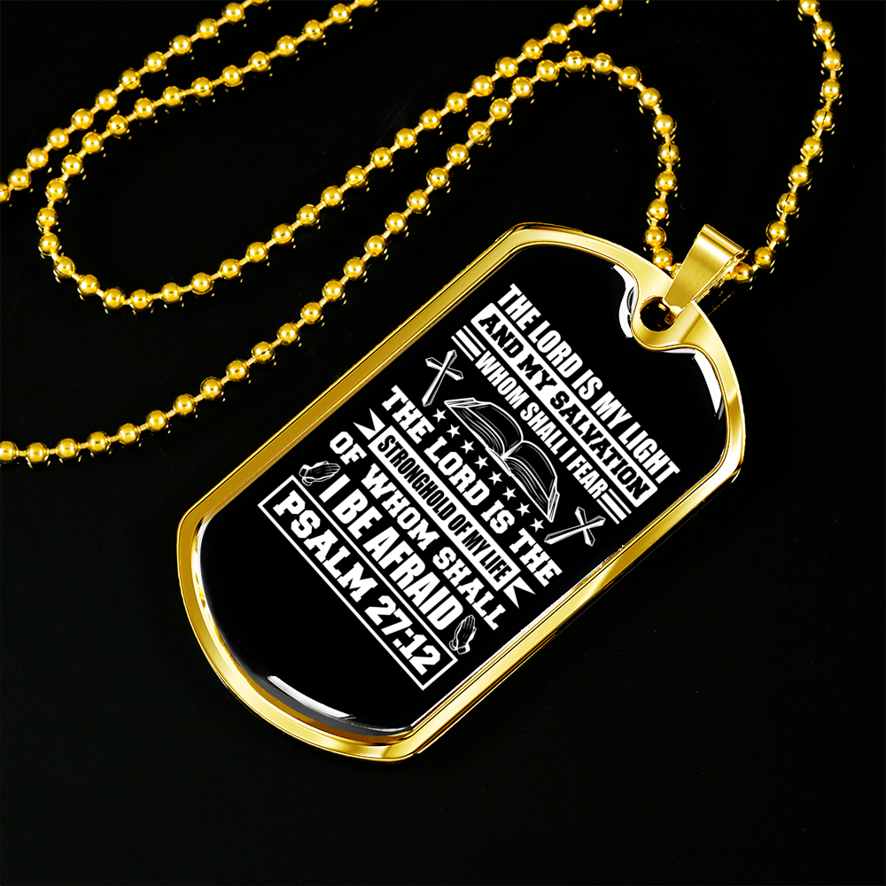 Lord My Light Christian Necklace Stainless Steel or 18k Gold Dog Tag 24" Chain-Express Your Love Gifts