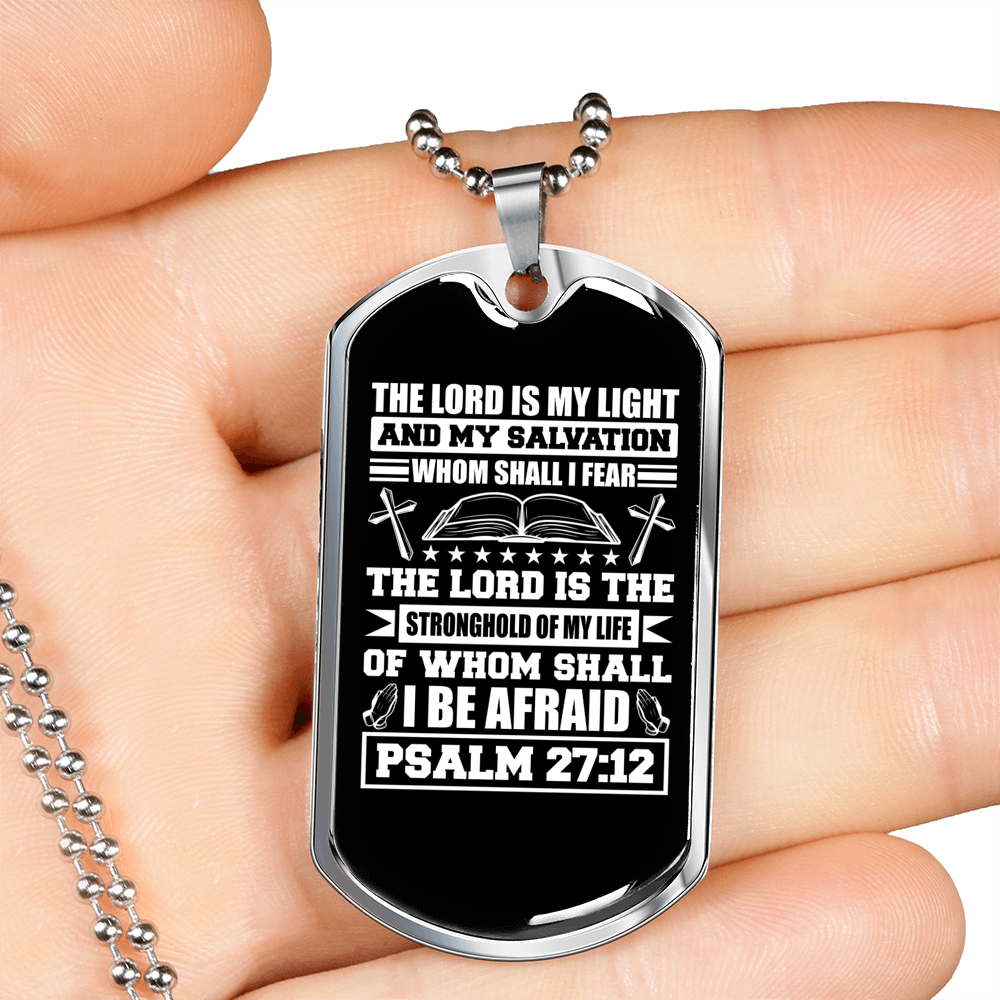 Lord My Light Christian Necklace Stainless Steel or 18k Gold Dog Tag 24" Chain-Express Your Love Gifts
