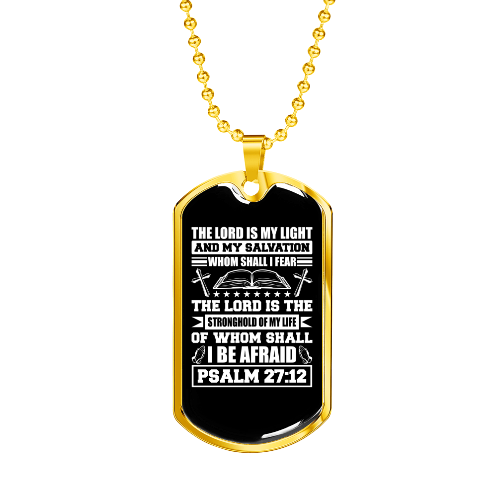 Lord My Light Christian Necklace Stainless Steel or 18k Gold Dog Tag 24" Chain-Express Your Love Gifts