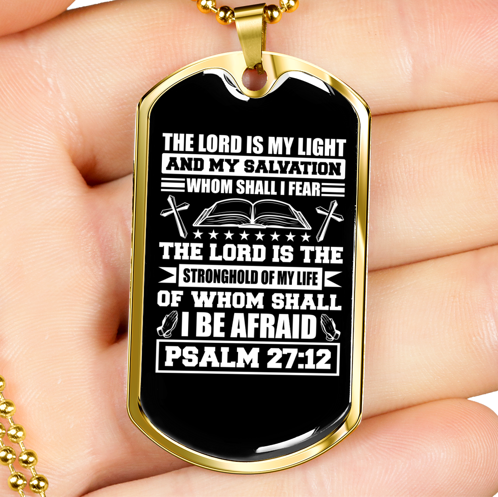 Lord My Light Christian Necklace Stainless Steel or 18k Gold Dog Tag 24" Chain-Express Your Love Gifts
