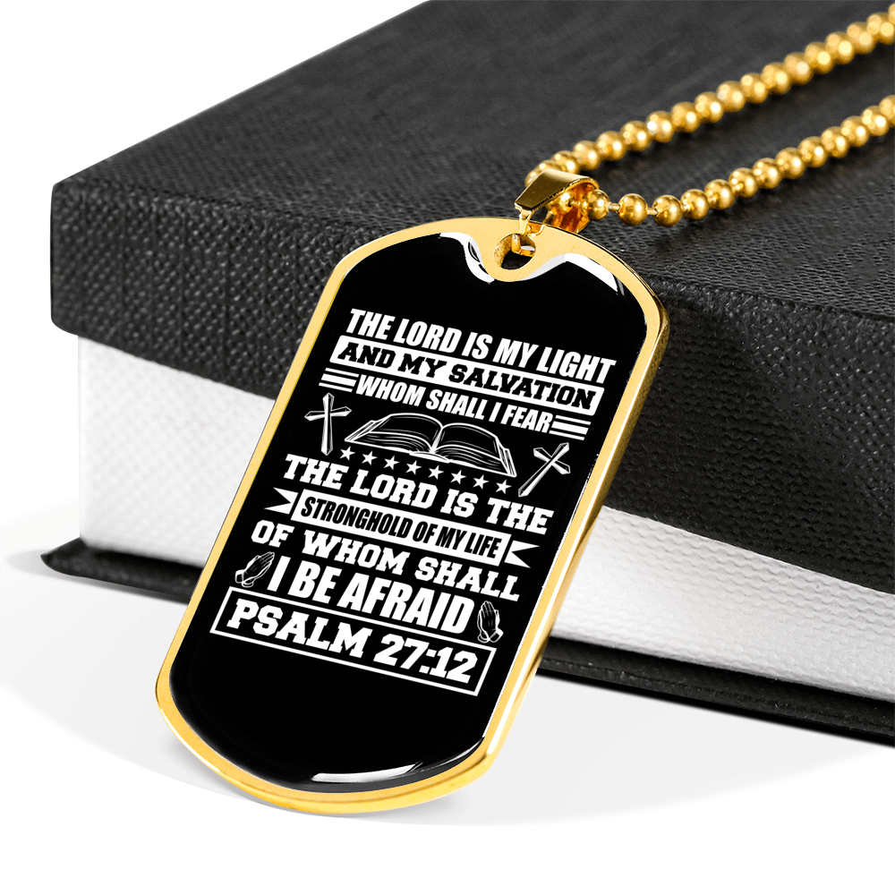 Lord My Light Christian Necklace Stainless Steel or 18k Gold Dog Tag 24" Chain-Express Your Love Gifts