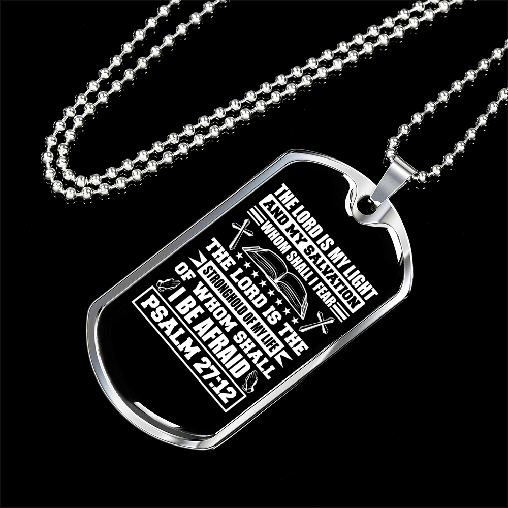 Lord My Light Christian Necklace Stainless Steel or 18k Gold Dog Tag 24" Chain-Express Your Love Gifts