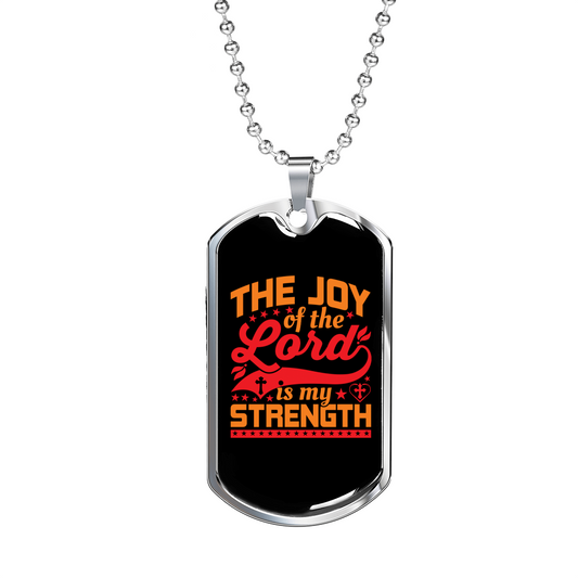 Lord My Strength Christian Necklace Stainless Steel or 18k Gold Dog Tag 24" Chain-Express Your Love Gifts