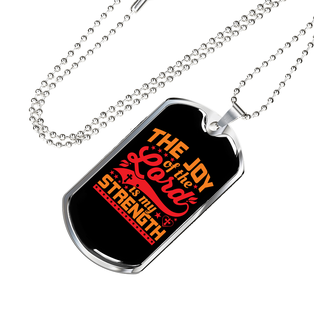 Lord My Strength Christian Necklace Stainless Steel or 18k Gold Dog Tag 24" Chain-Express Your Love Gifts