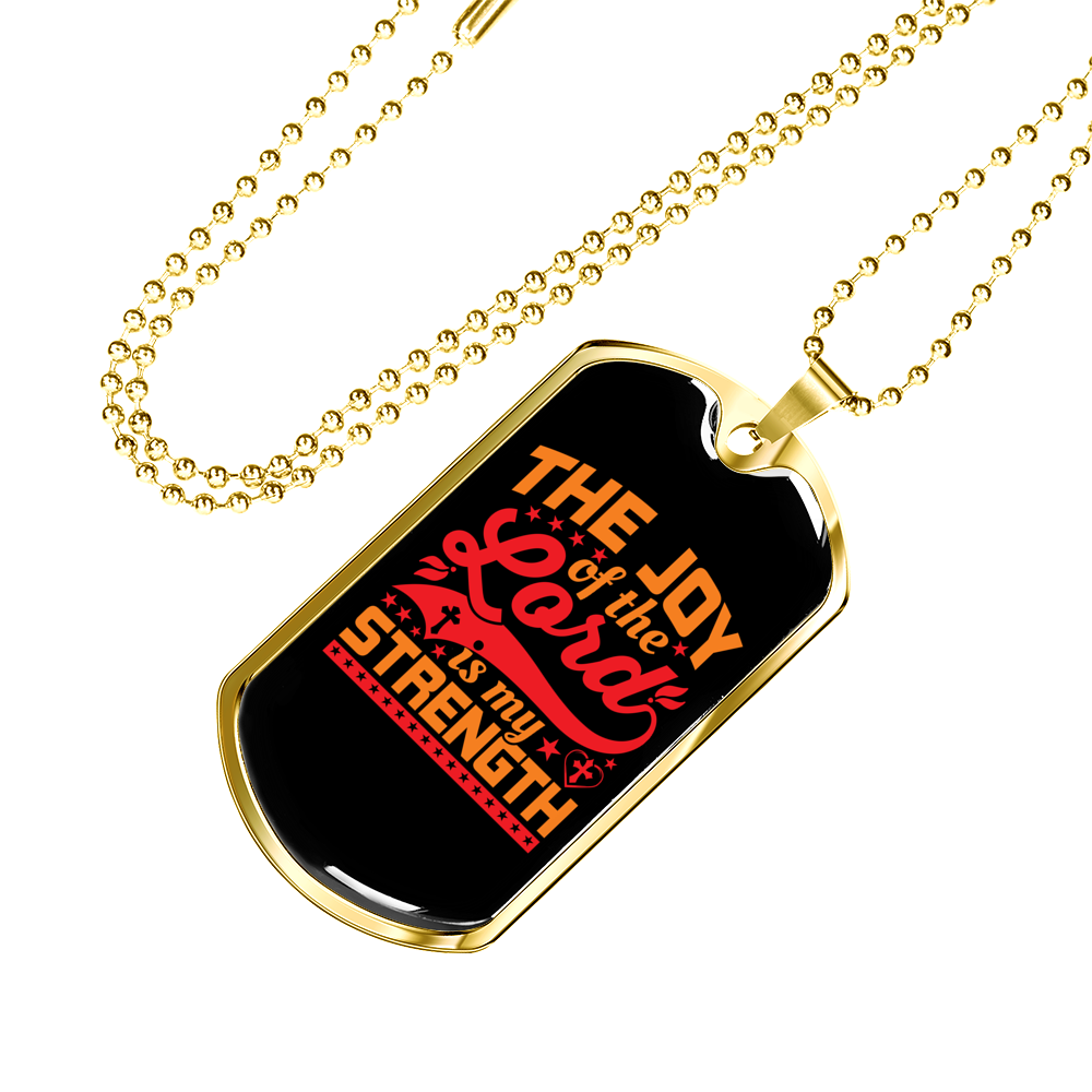 Lord My Strength Christian Necklace Stainless Steel or 18k Gold Dog Tag 24" Chain-Express Your Love Gifts
