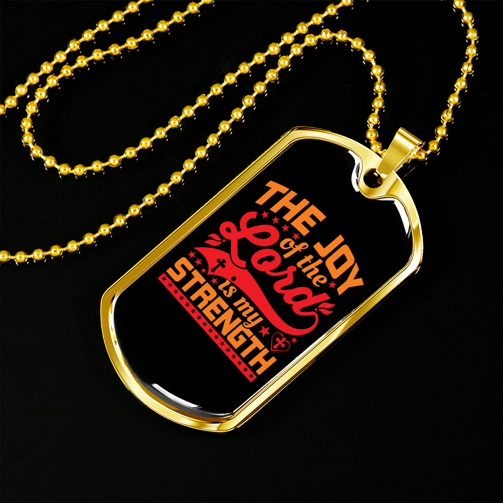 Lord My Strength Christian Necklace Stainless Steel or 18k Gold Dog Tag 24" Chain-Express Your Love Gifts