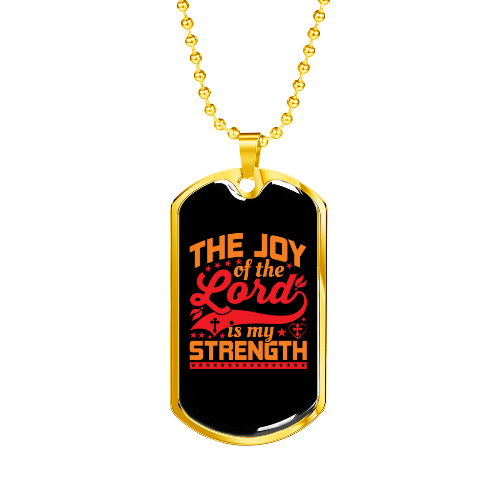 Lord My Strength Christian Necklace Stainless Steel or 18k Gold Dog Tag 24" Chain-Express Your Love Gifts