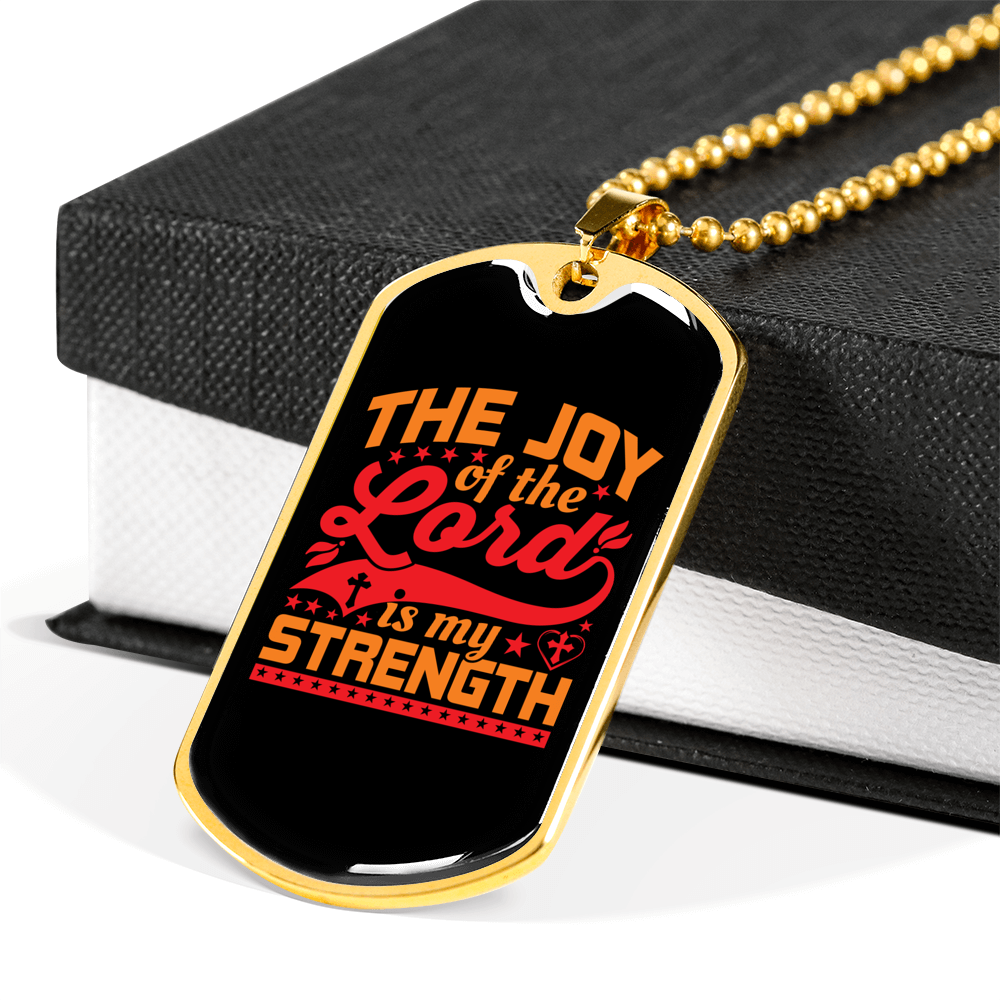 Lord My Strength Christian Necklace Stainless Steel or 18k Gold Dog Tag 24" Chain-Express Your Love Gifts
