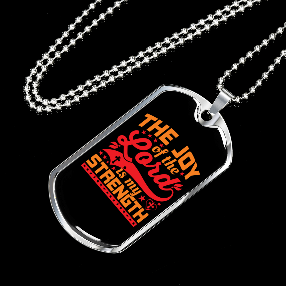 Lord My Strength Christian Necklace Stainless Steel or 18k Gold Dog Tag 24" Chain-Express Your Love Gifts
