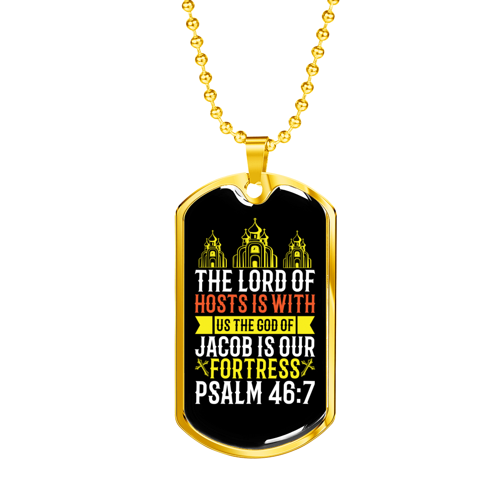 Lord Of Hosts Is Christian Necklace Stainless Steel or 18k Gold Dog Tag 24" Chain-Express Your Love Gifts