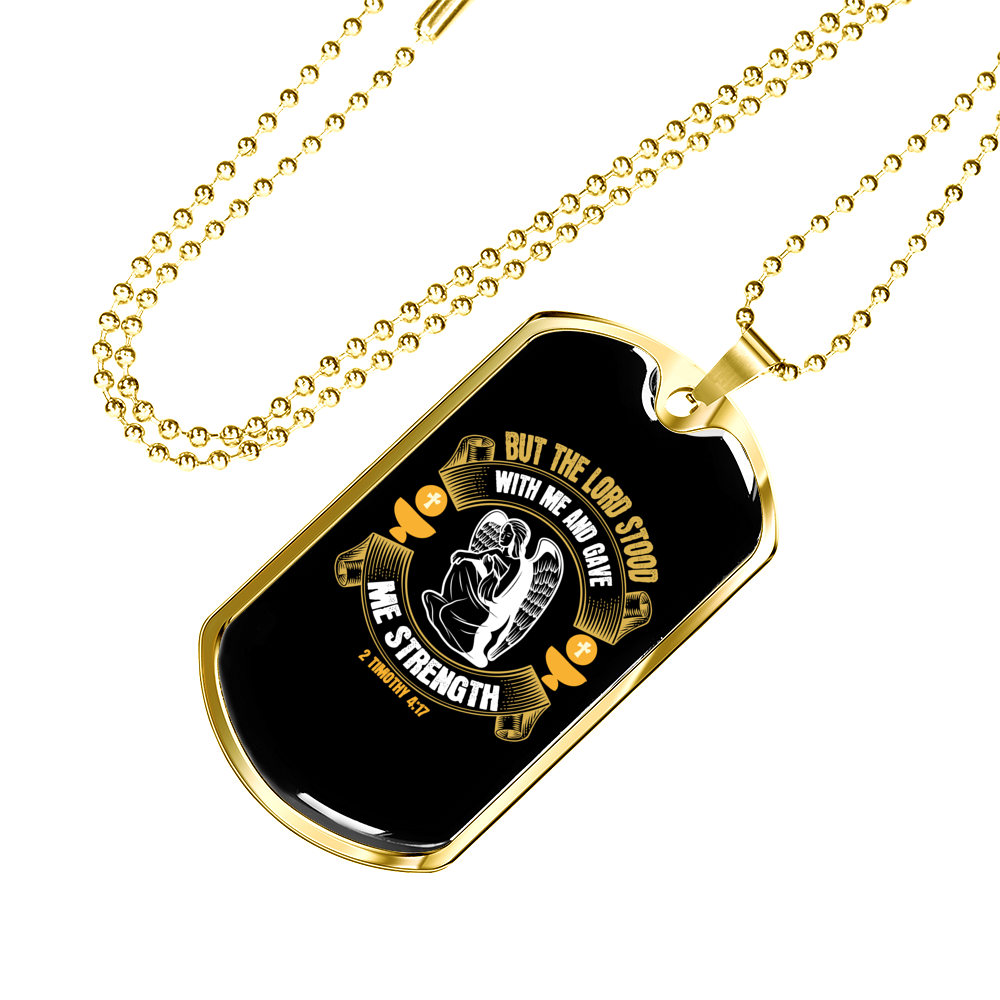 Lord Stood Christian Necklace Stainless Steel or 18k Gold Dog Tag 24" Chain-Express Your Love Gifts