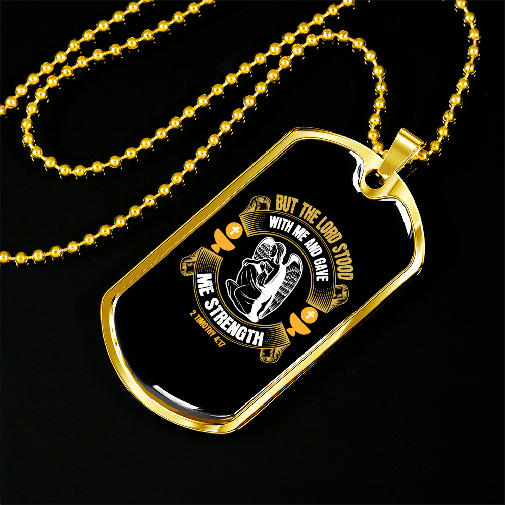 Lord Stood Christian Necklace Stainless Steel or 18k Gold Dog Tag 24" Chain-Express Your Love Gifts