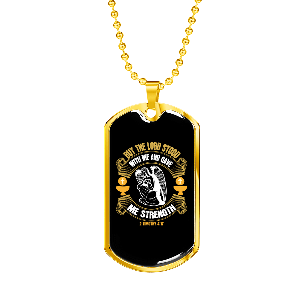 Lord Stood Christian Necklace Stainless Steel or 18k Gold Dog Tag 24" Chain-Express Your Love Gifts