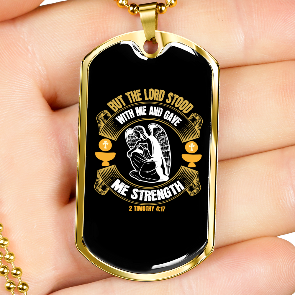 Lord Stood Christian Necklace Stainless Steel or 18k Gold Dog Tag 24" Chain-Express Your Love Gifts
