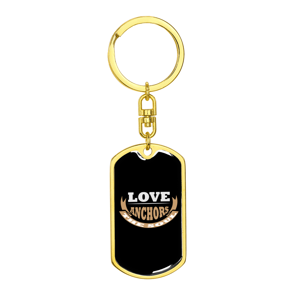 Love Anchors Christian Stainless Steel or 18k Gold Premium Swivel Dog Tag Keychain