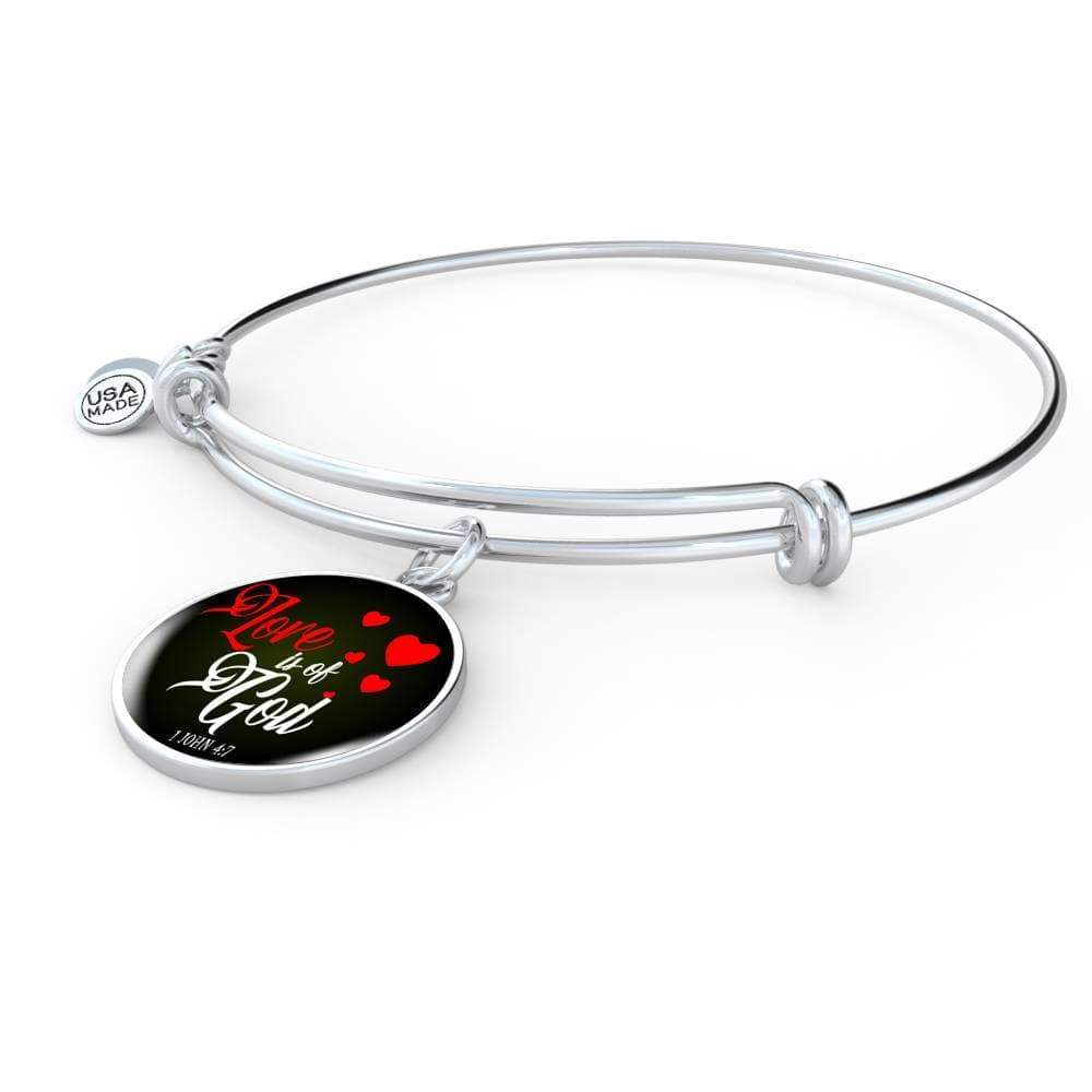 Love Is Of God 1 John 4:7 Circle Bracelet Bangle - Express Your Love Gifts