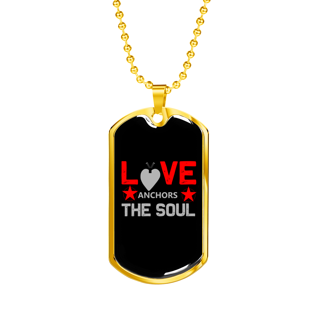 Love The Soul Christian Necklace Stainless Steel or 18k Gold Dog Tag 24" Chain-Express Your Love Gifts