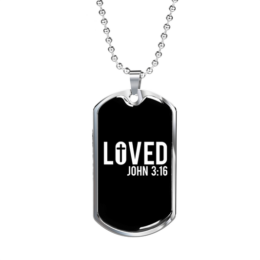 Loved John Cross Christian Necklace Stainless Steel or 18k Gold Dog Tag 24" Chain-Express Your Love Gifts