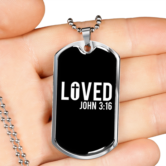 Loved John Cross Christian Necklace Stainless Steel or 18k Gold Dog Tag 24" Chain-Express Your Love Gifts