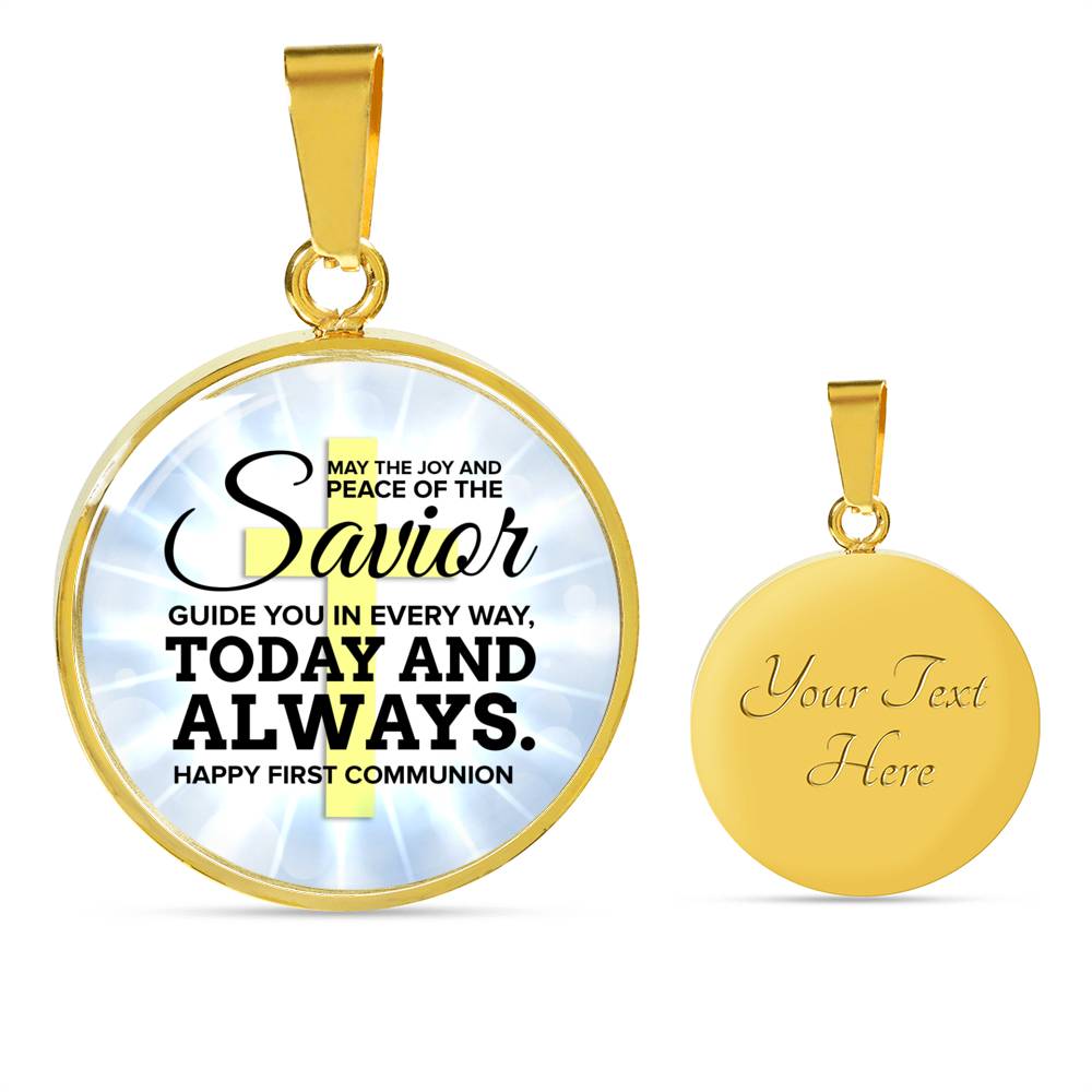 May The Joy Circle Necklace Stainless Steel or 18k Gold 18-22"-Express Your Love Gifts