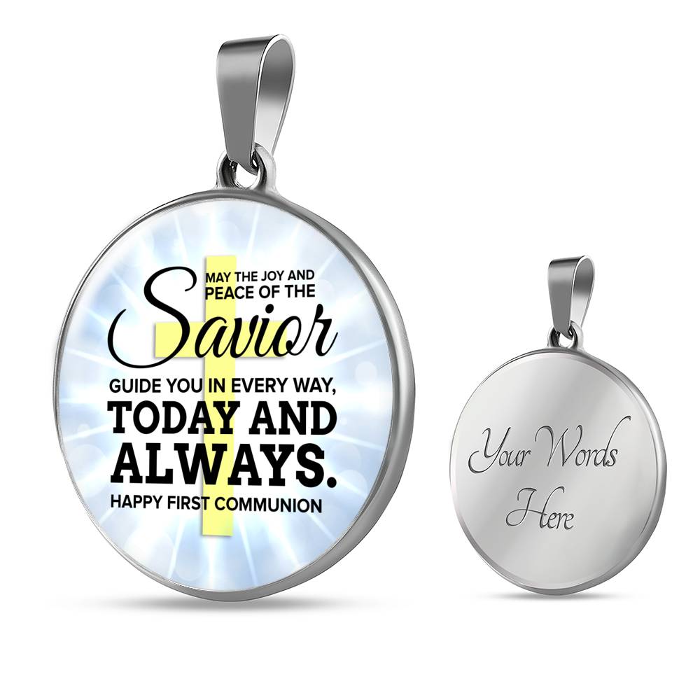 May The Joy Circle Necklace Stainless Steel or 18k Gold 18-22"-Express Your Love Gifts