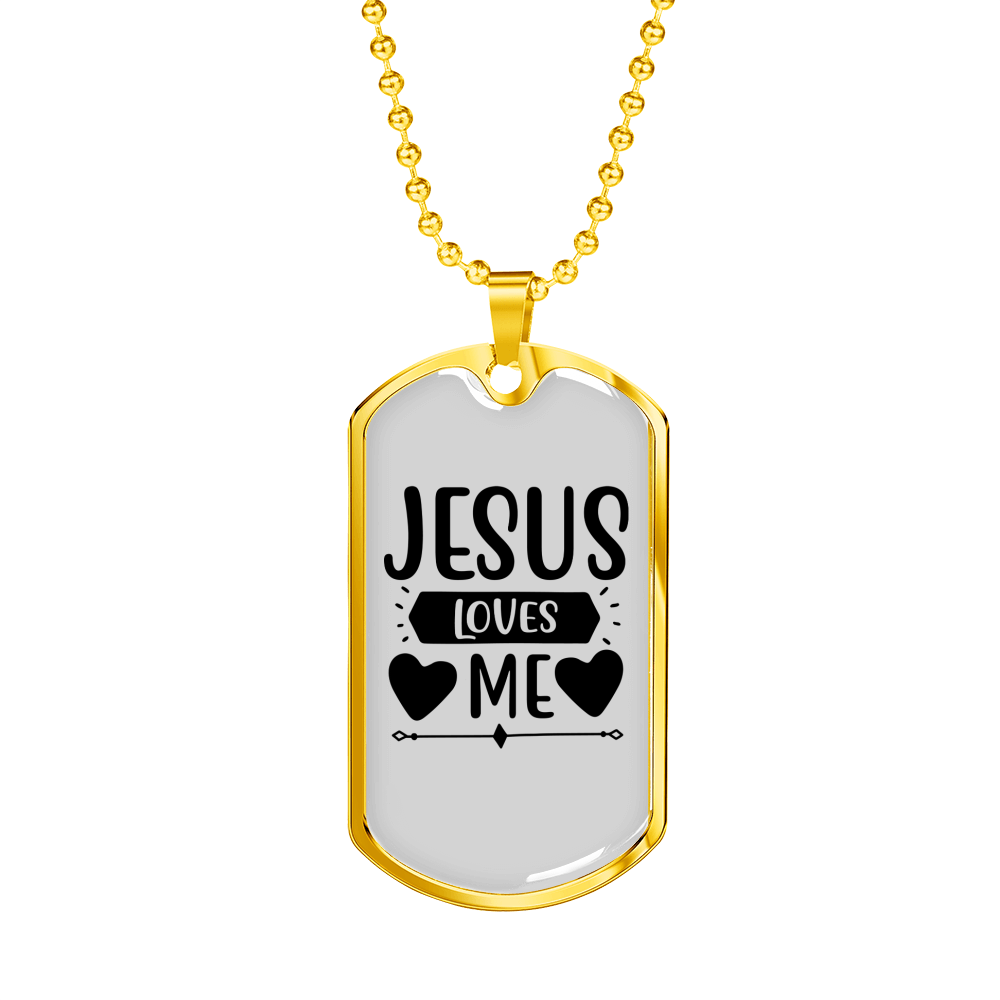 Me And Jesus Christian Necklace Stainless Steel or 18k Gold Dog Tag 24" Chain-Express Your Love Gifts