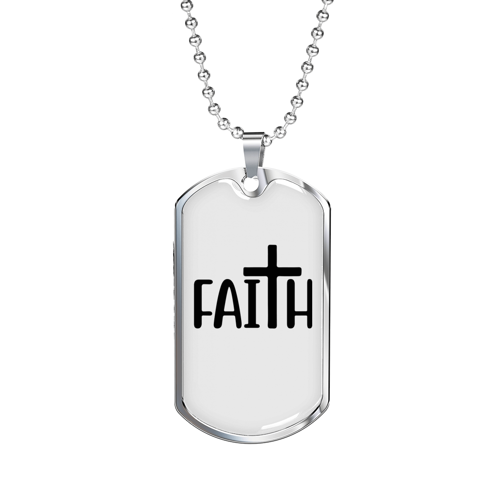 My Big Faith Necklace Stainless Steel or 18k Gold Dog Tag 24" Chain-Express Your Love Gifts