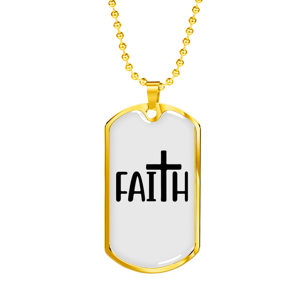 My Big Faith Necklace Stainless Steel or 18k Gold Dog Tag 24" Chain-Express Your Love Gifts