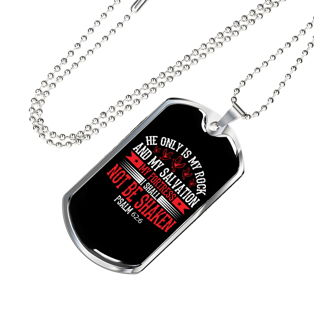 My Fortress Christian Necklace Stainless Steel or 18k Gold Dog Tag 24" Chain-Express Your Love Gifts