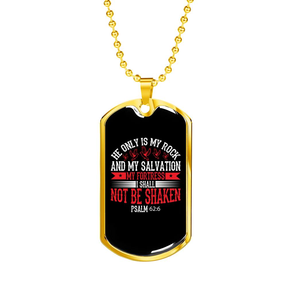 My Fortress Christian Necklace Stainless Steel or 18k Gold Dog Tag 24" Chain-Express Your Love Gifts