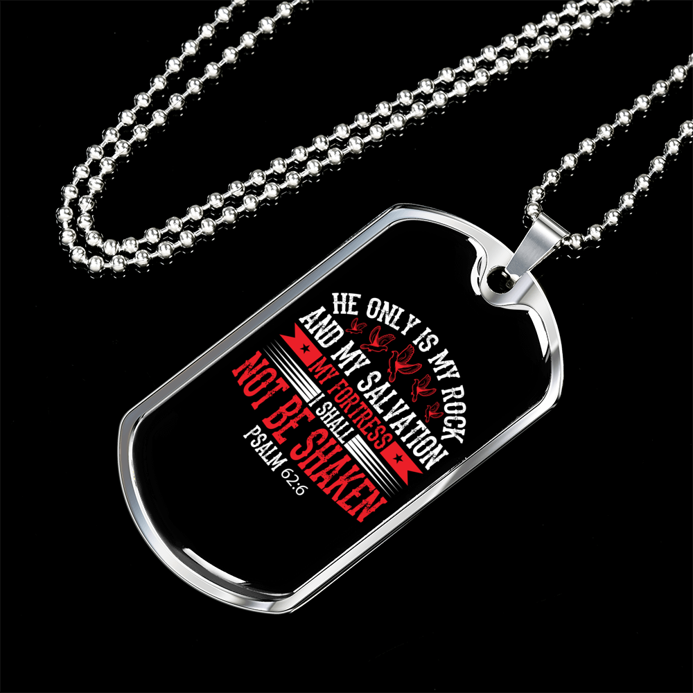 My Fortress Christian Necklace Stainless Steel or 18k Gold Dog Tag 24" Chain-Express Your Love Gifts