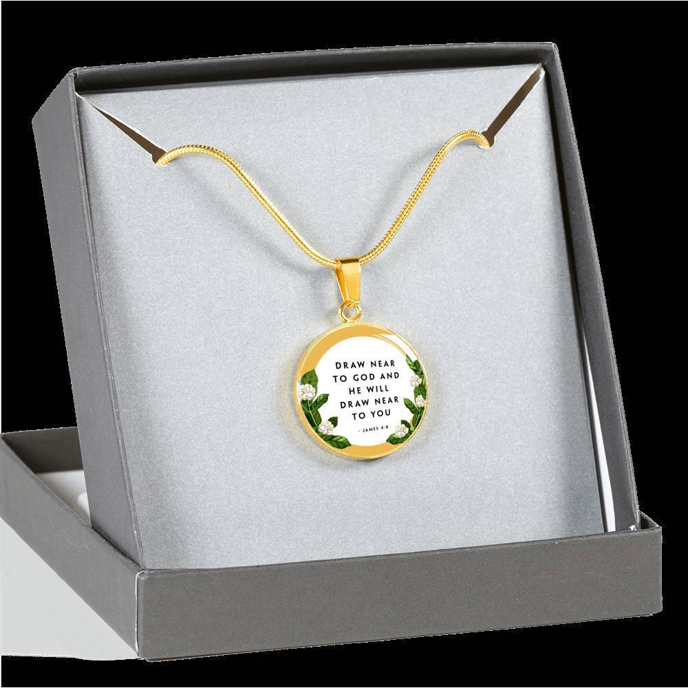 Faith Gift Circle Necklace Stainless Steel or 18k Gold 18-22"