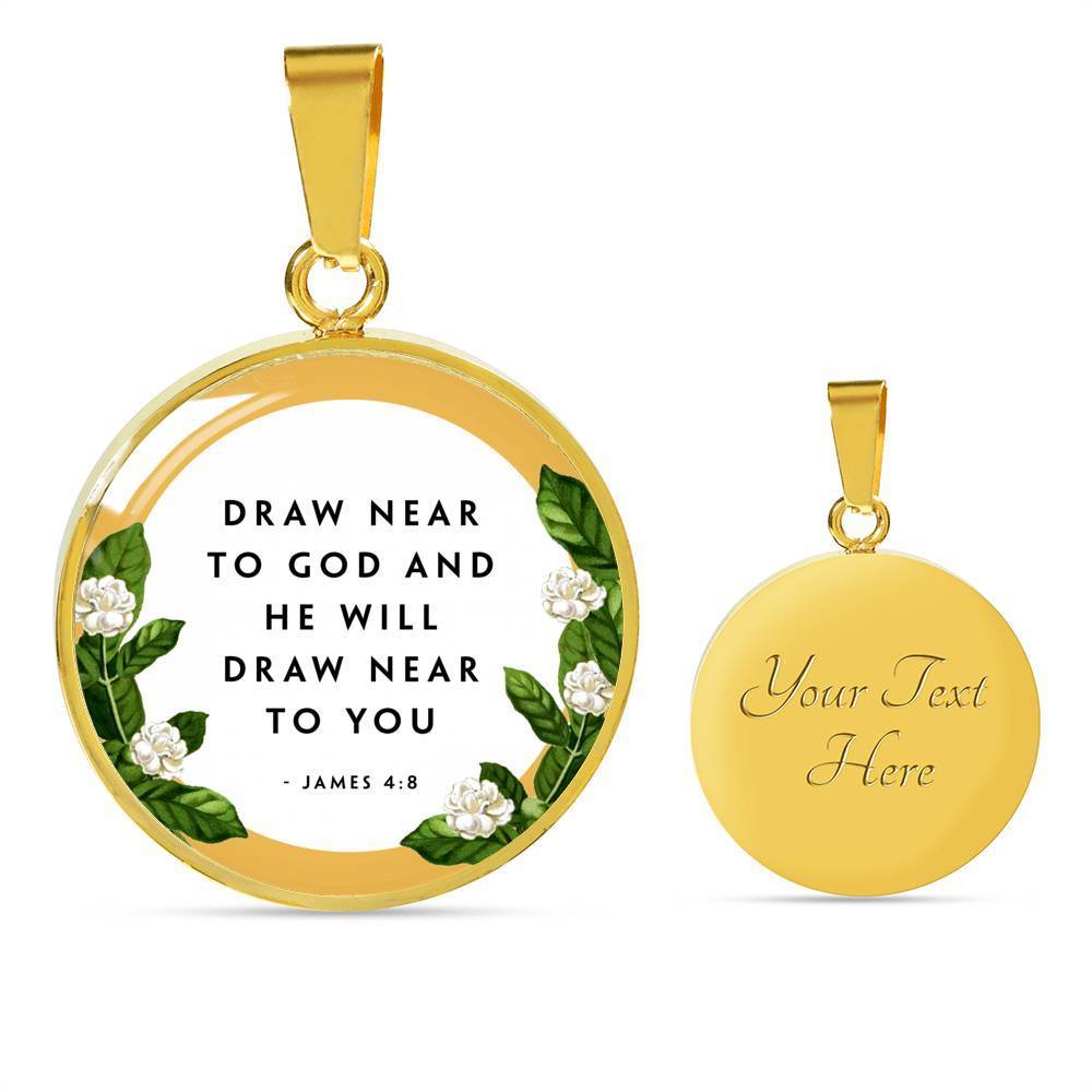 Near the Presence of God Circle Necklace Stainless Steel or 18k Gold 18-22"-Express Your Love Gifts