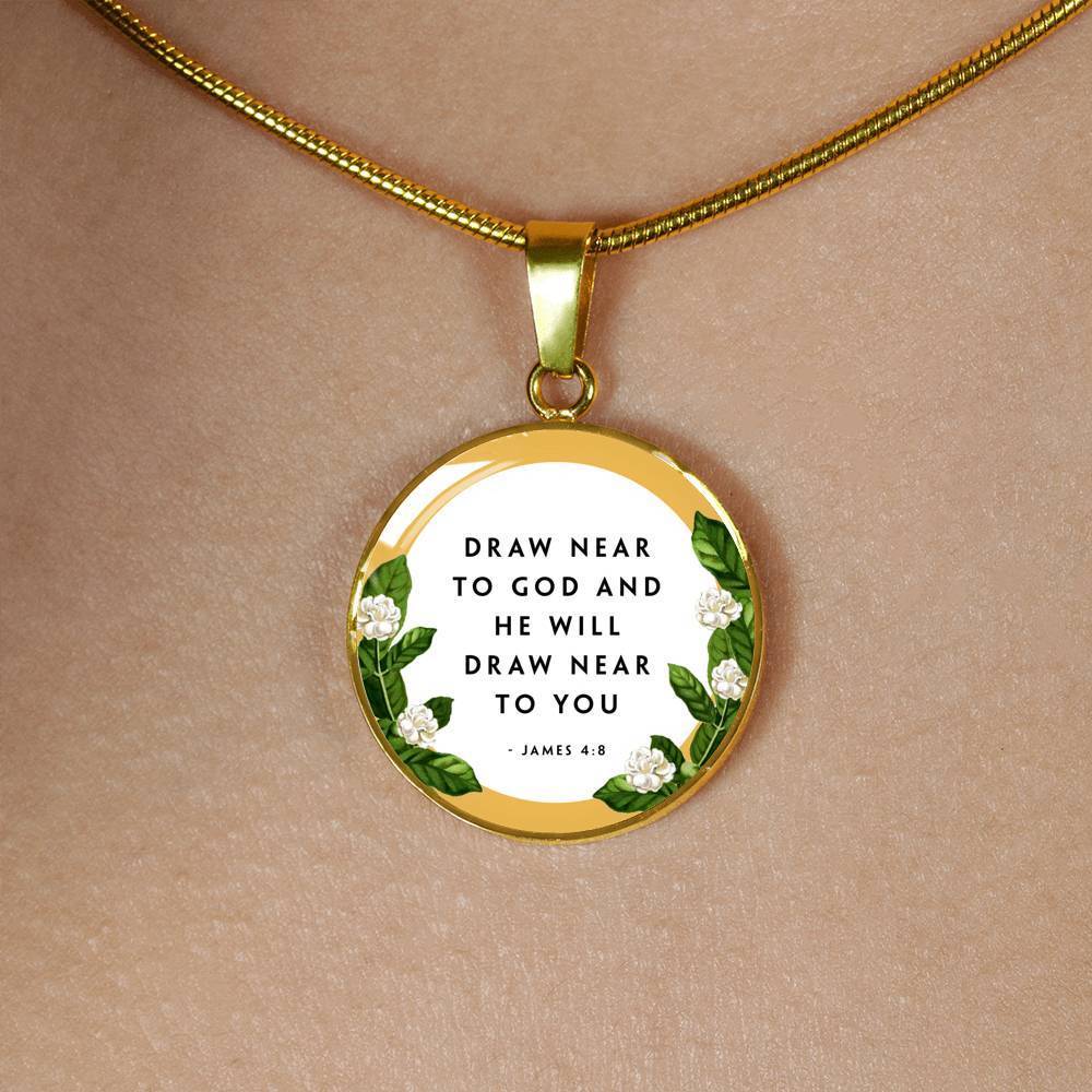 Faith Gift Circle Necklace Stainless Steel or 18k Gold 18-22"