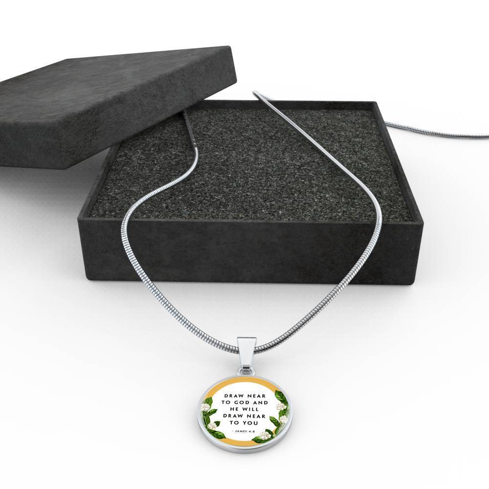 Faith Gift Circle Necklace Stainless Steel or 18k Gold 18-22"