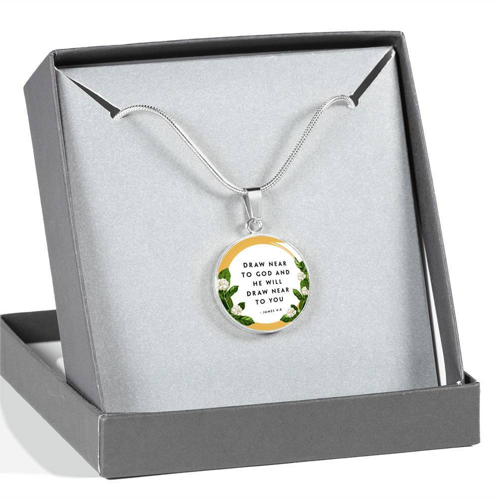 Faith Gift Circle Necklace Stainless Steel or 18k Gold 18-22"