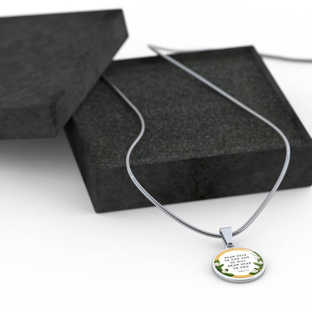 Faith Gift Circle Necklace Stainless Steel or 18k Gold 18-22"
