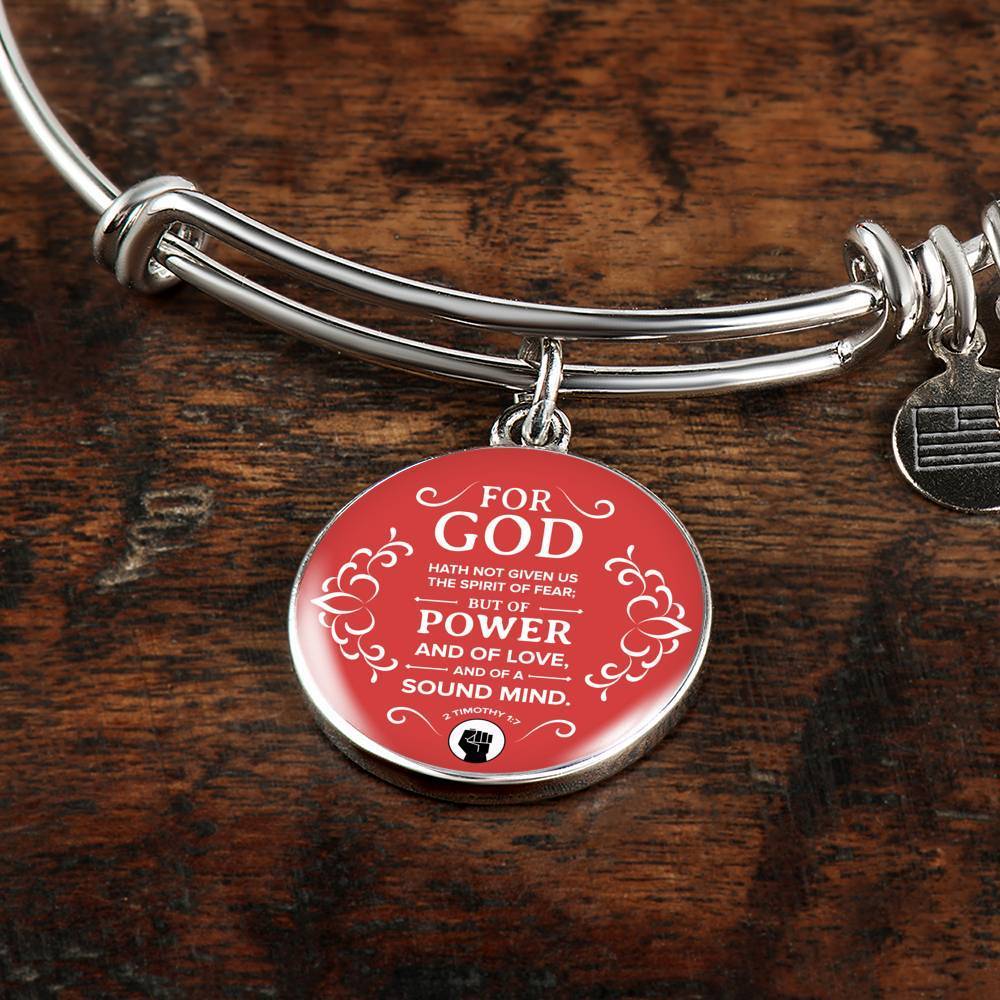 No Fear Scriptureinspired Circle Bracelet Bangle - Express Your Love Gifts