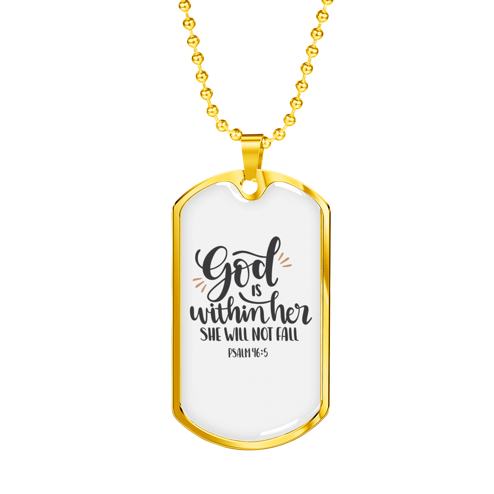 Not Fail Christian Necklace Stainless Steel or 18k Gold Dog Tag 24" Chain-Express Your Love Gifts