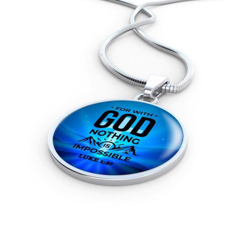 Nothing Is Impossible Circle Necklace Stainless Steel or 18k Gold 18-22" - Express Your Love Gifts