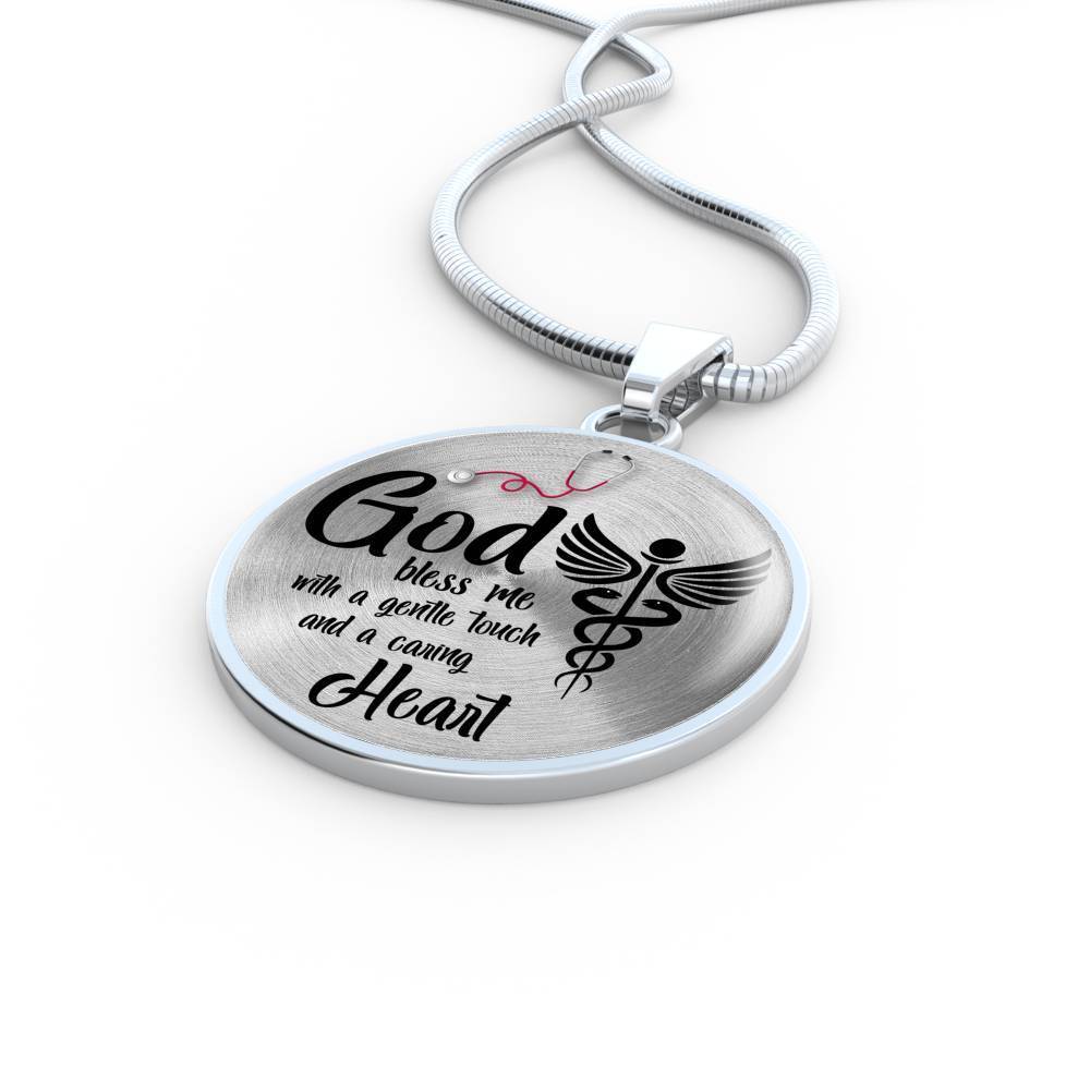 Nurses Prayer Nurse Gift Circle Necklace Stainless Steel or 18k Gold 18-22" - Express Your Love Gifts