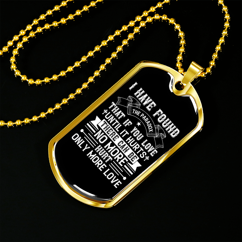 Only More Love Christian Necklace Stainless Steel or 18k Gold Dog Tag 24" Chain-Express Your Love Gifts