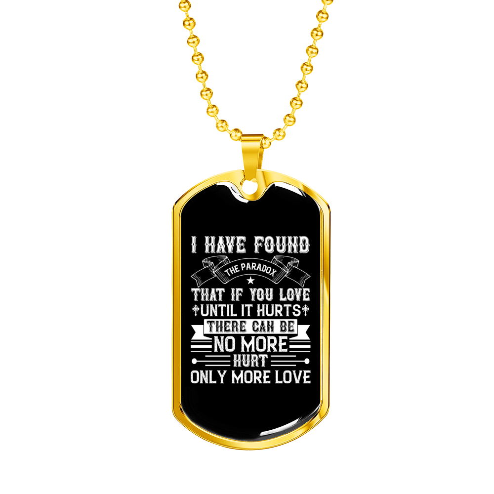Only More Love Christian Necklace Stainless Steel or 18k Gold Dog Tag 24" Chain-Express Your Love Gifts