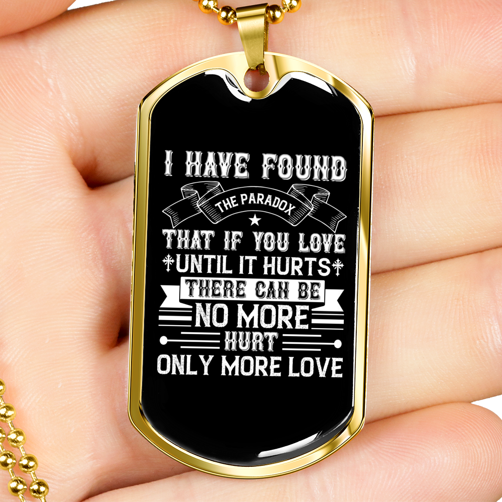 Only More Love Christian Necklace Stainless Steel or 18k Gold Dog Tag 24" Chain-Express Your Love Gifts