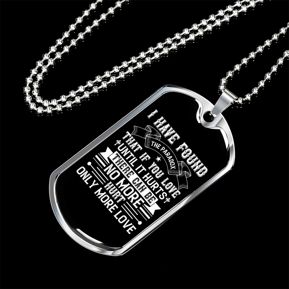 Only More Love Christian Necklace Stainless Steel or 18k Gold Dog Tag 24" Chain-Express Your Love Gifts