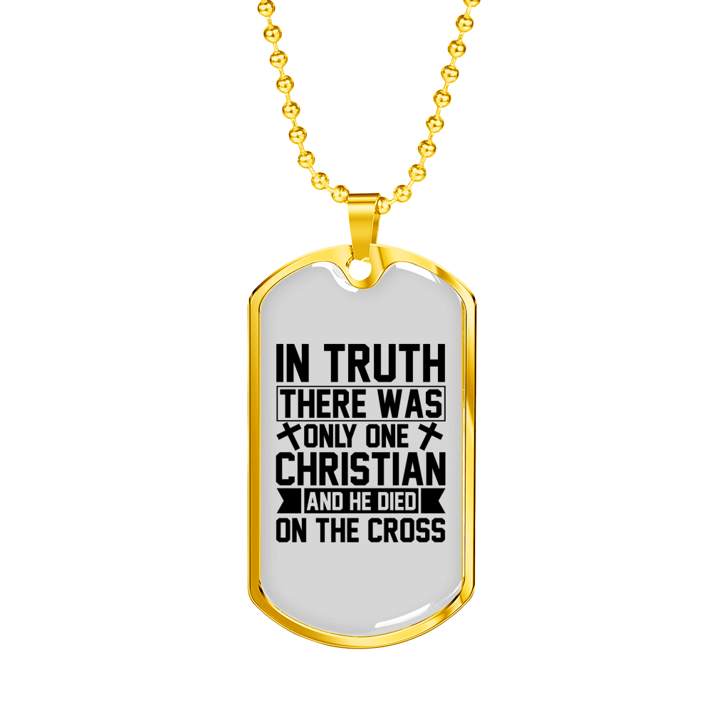 Only One Christian Christian Necklace Stainless Steel or 18k Gold Dog Tag 24" Chain-Express Your Love Gifts